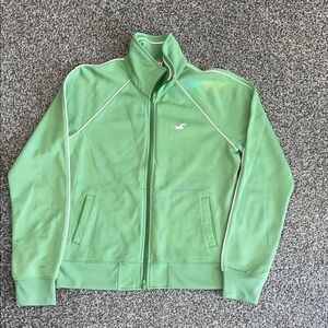 Hollister Y2K Vintage Green Track Jacket Zip Up Size Large